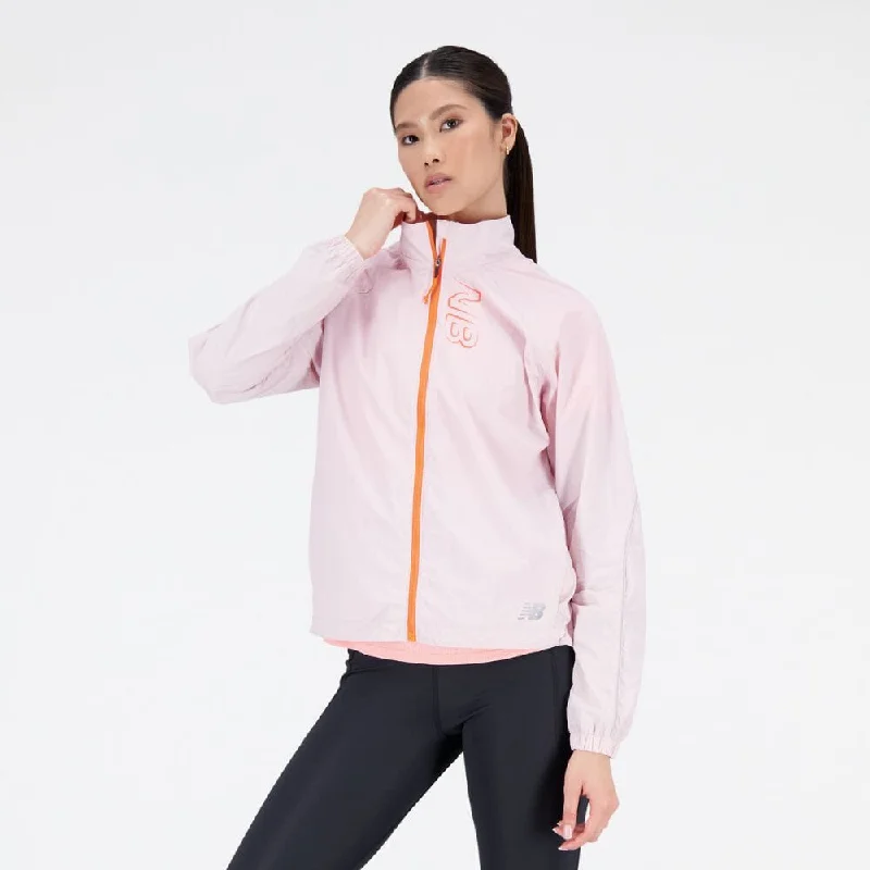 New Balance Women's Printed Impact Run Light Pack Jacket Mesh Jacket Canvas Jacket Denim Jacket