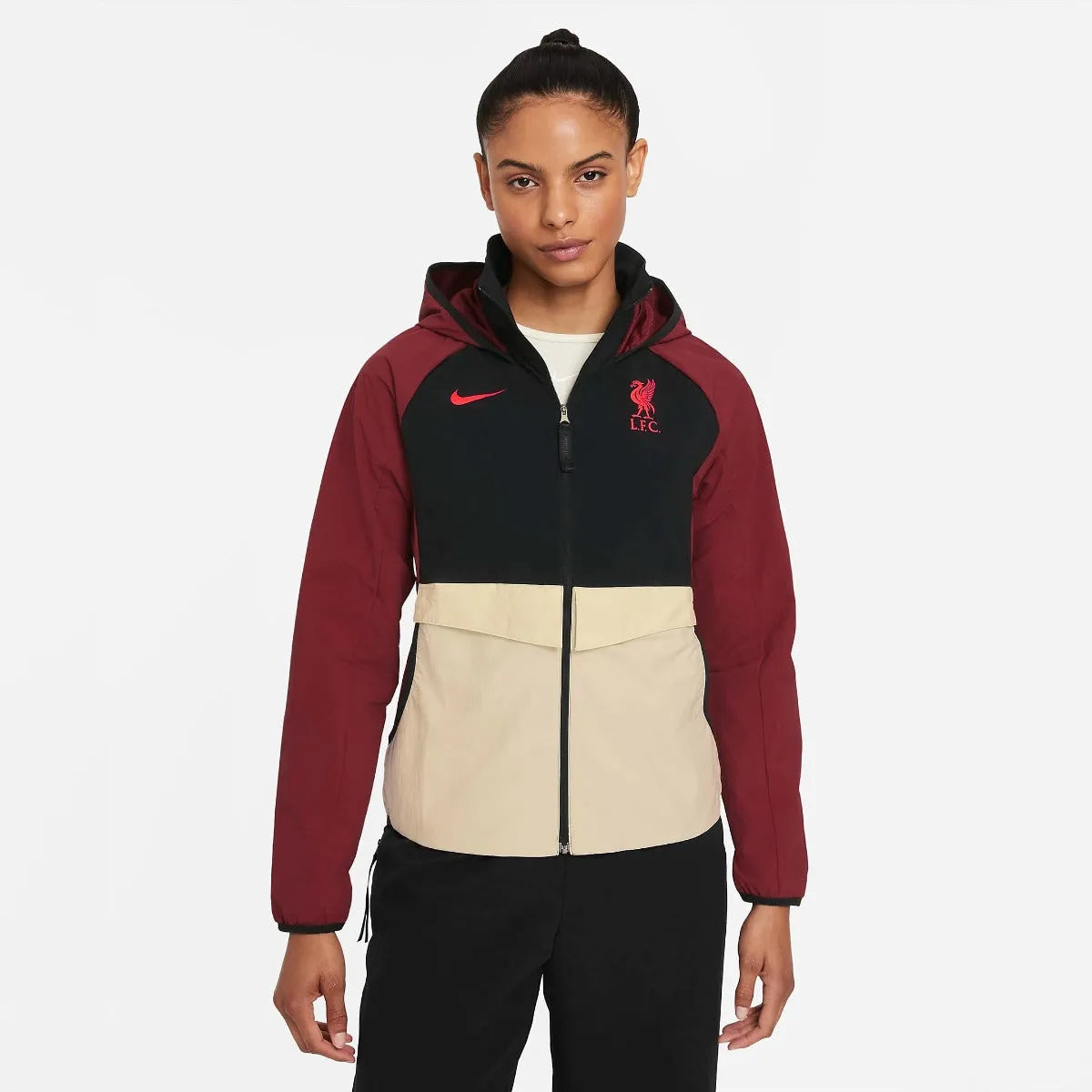 Nike 2021-22 Liverpool Women AWF Lite Jacket - Red-Fossil-Black Cardigan Sweater Pullover