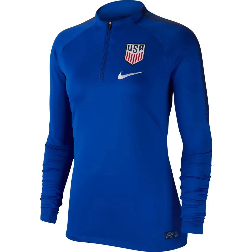 Nike USA 2019-20 Women's Dri-Fit Squad Jacket - Blue Hoodie Zip-Up Jacket Button-Up Jacket