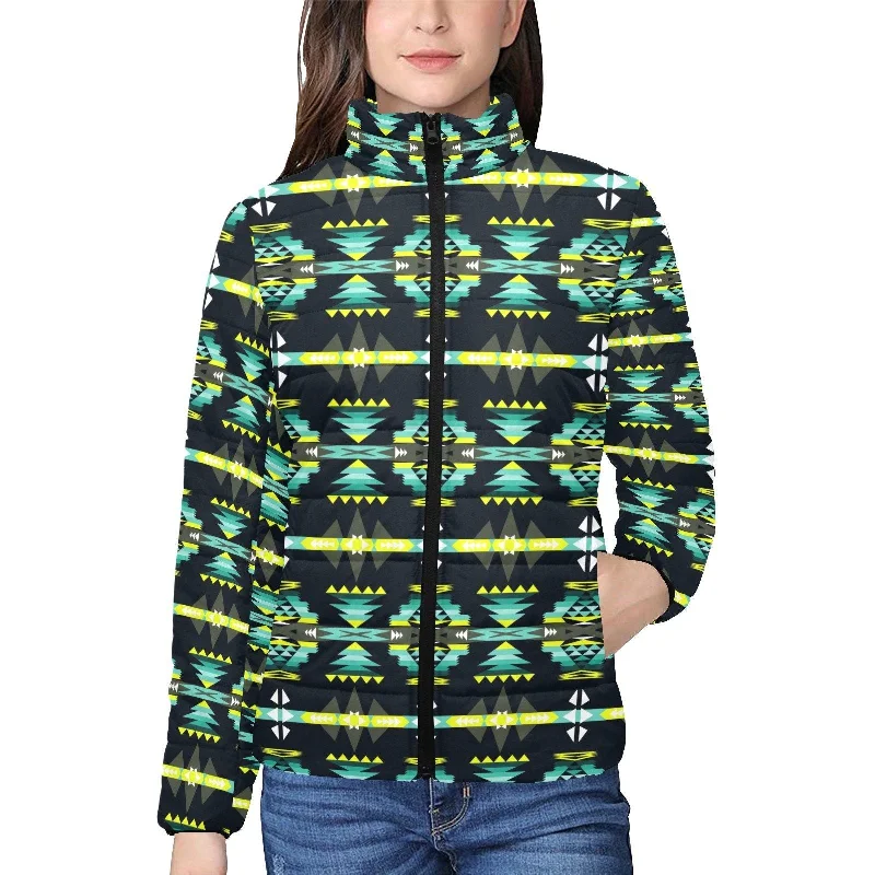 River Trail Women's Stand Collar Padded Jacket Appliqued Jacket Beaded Jacket Sequined Jacket