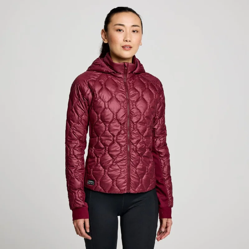 Saucony Women's Solstice Oysterpuff Jacket Snapped Jacket Toggled Jacket Drawstring Jacket