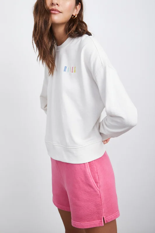 ALICE SWEATSHIRT - WINTER WHITE RAILS Hoodie with Hidden Zipper Minimalist Clean