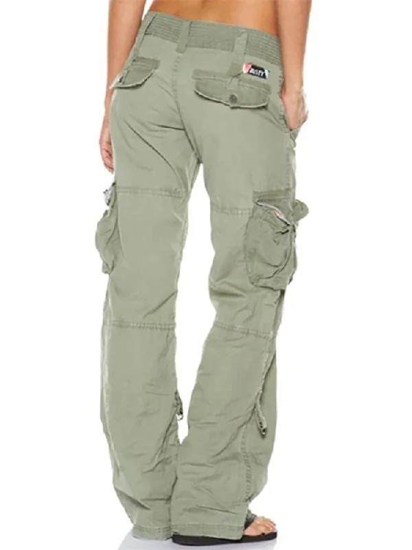 Ashore Shop Women’s Multi-Cargo Pockets Straight Leg Outdoor Pant Fashionable Jogger Pants