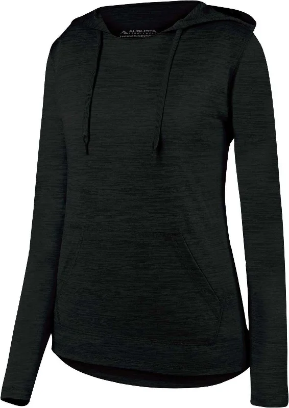 Augusta 2907 Ladies Shadow Tonal Heather Hoody - Black Hoodie with Neon Bright Vibrant