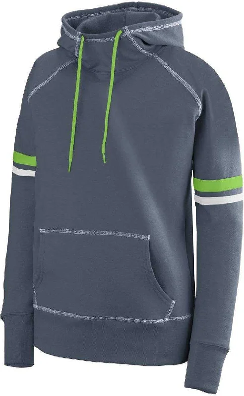 Augusta 5440 Ladies Spry Hoody - Graphite White Lime Hoodie with Batwing Sleeves Loose Dramatic