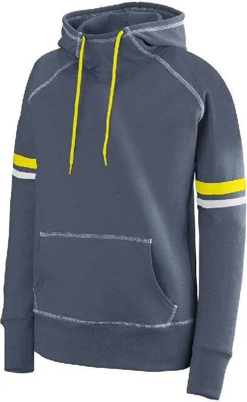 Augusta 5440 Ladies Spry Hoody - Graphite White Yellow Hoodie with Velcro Closure Adjustable Secure