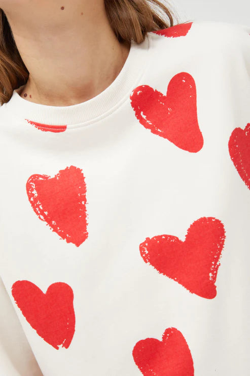 Brush Heart Sweatshirt Hoodie with Magnetic Closure Innovative Modern