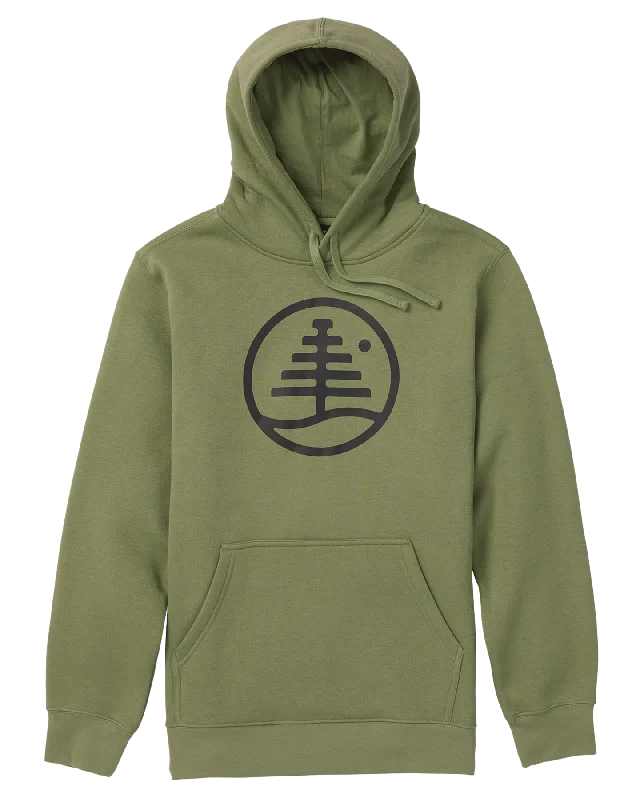 Burton Family Tree Pullover Hoodie - Forest Moss Hoodie with Ribbed Neckline Snug Warm