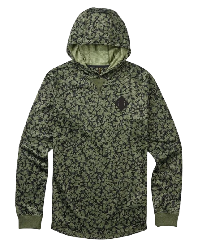 Burton Caption Hoodie - Rifle Green Mossgenn Hoodie with Button Placket Classic Preppy