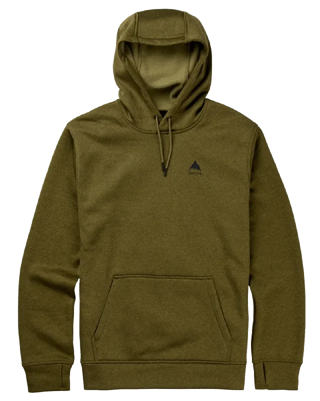 Burton Men's Oak Pullover Hoodie - Martini Olive Heather Hoodie Sweatshirt Pullover