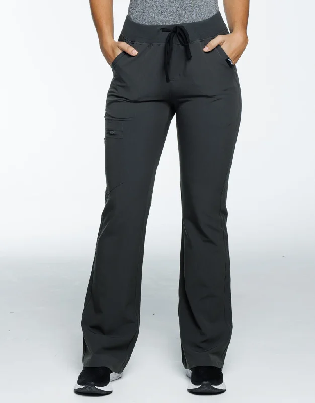 Essential Flare Scrub Pants - Asphalt Chic Black Leggings