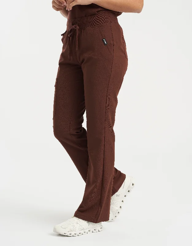 Essential Flare Scrub Pants - Cocoa Comfortable Jogging Pants