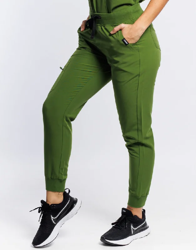 Essential Jogger Scrub Pants - Fern Green Soft Wool Pants