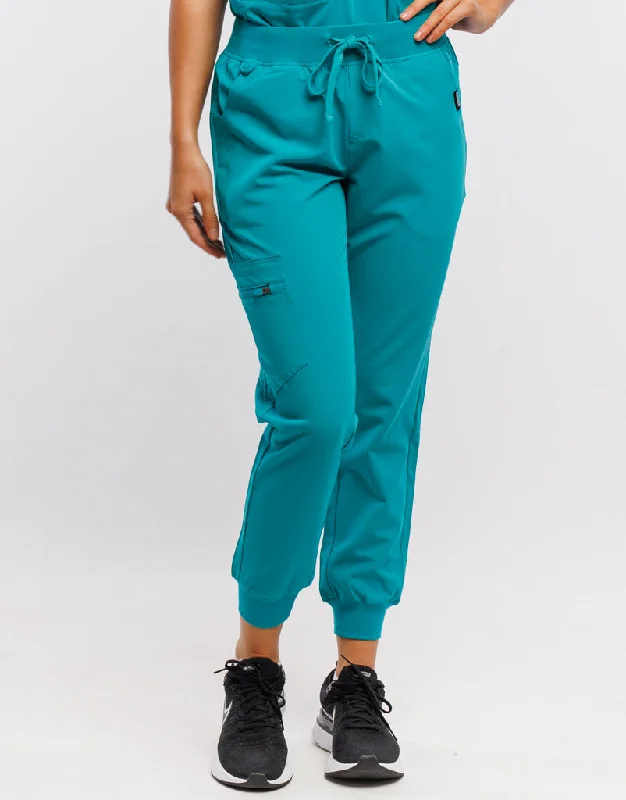 Essential Jogger Scrub Pants - Sydney Teal Casual Wide Pants