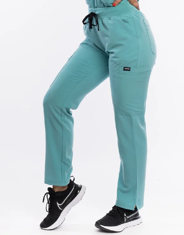 Essential Multi-Pocket Scrub Pants - Audrey Teal Comfortable Cargo Pants