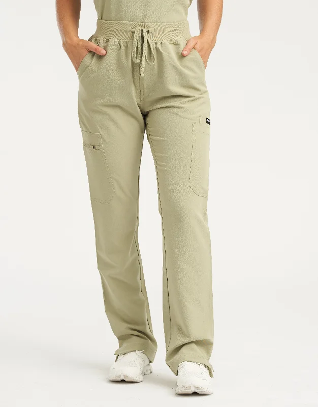 Essential Multi-Pocket Scrub Pants - Matcha Formal Dress Pants