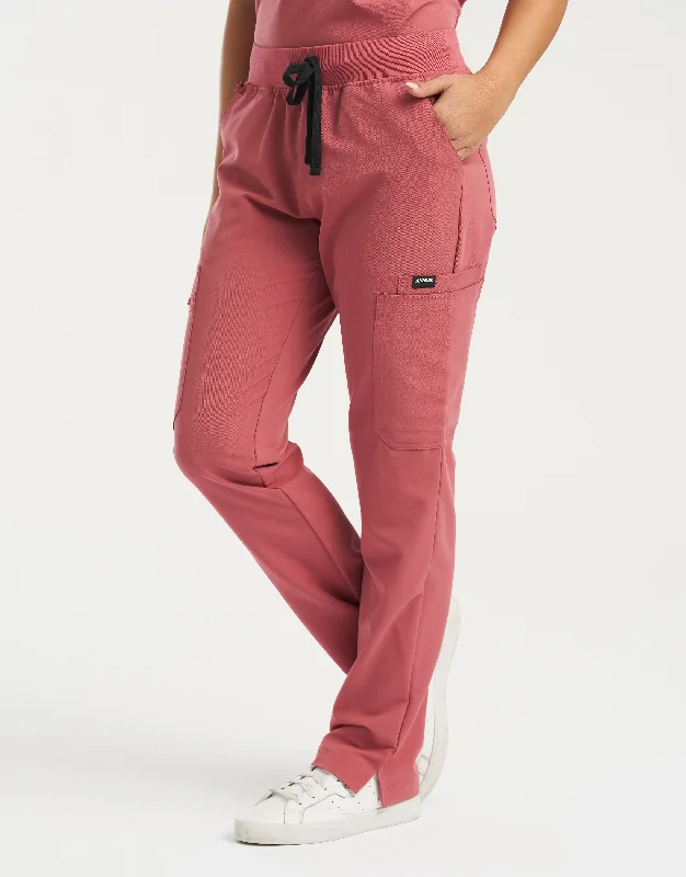 Essential Multi-Pocket Scrub Pants - Mauvewood Soft Cotton Pants