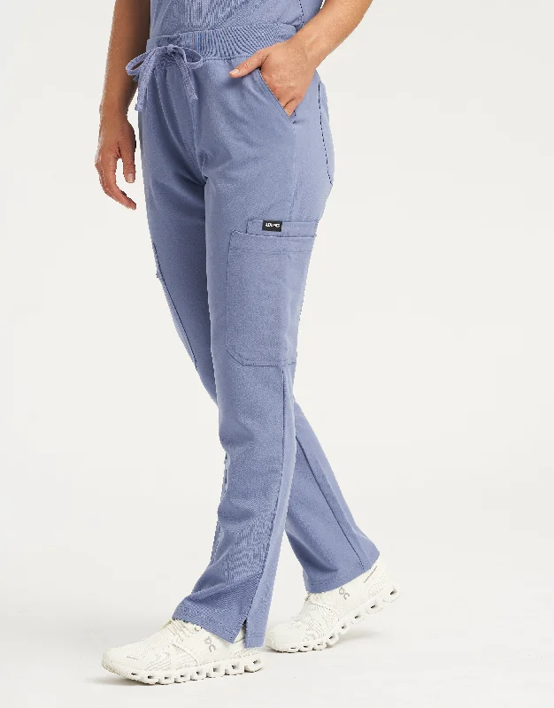 Essential Multi-Pocket Scrub Pants - Nova Blue Soft Cotton Pants