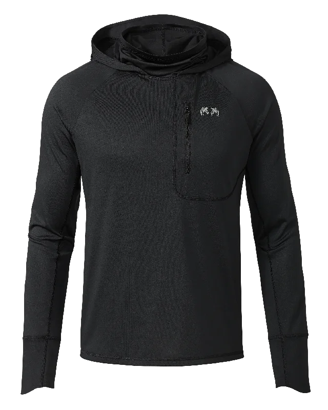 Gila PRO LS Hoodie | Black Hoodie with Tied Waist Feminine Flattering