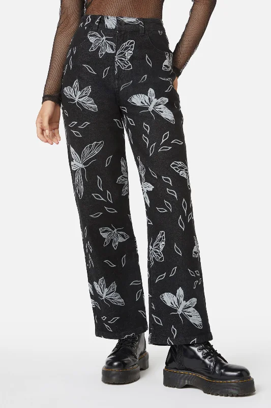 Larvae Flocked Pant Chic Black Leggings