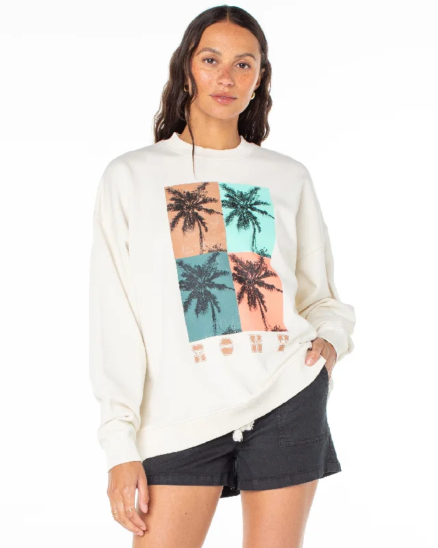 Lineup Oversized Crew Neck Sweatshirt - Snow White Hoodie with Oversized Fit Loose Comfortable