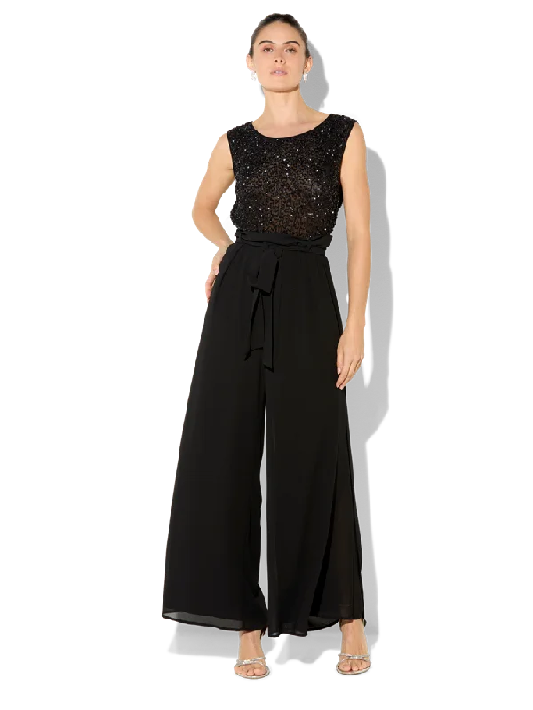 Lucy Black Wide Leg Pants Comfortable Pleated Pants