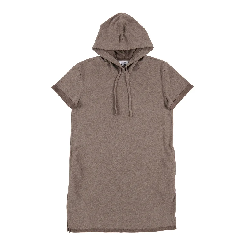 mySTYLE Women's Hooded Tunic with Pocket Hoodie with Metallic Shiny Futuristic