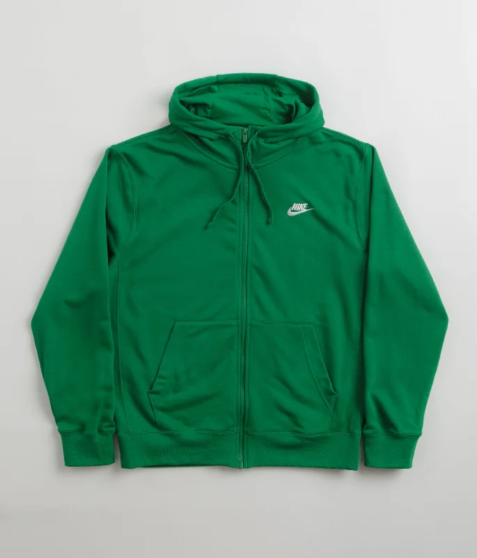 Nike Club Full-Zip Hoodie - Malachite / Malachite / White Hoodie with Drawcord Adjustable Secure