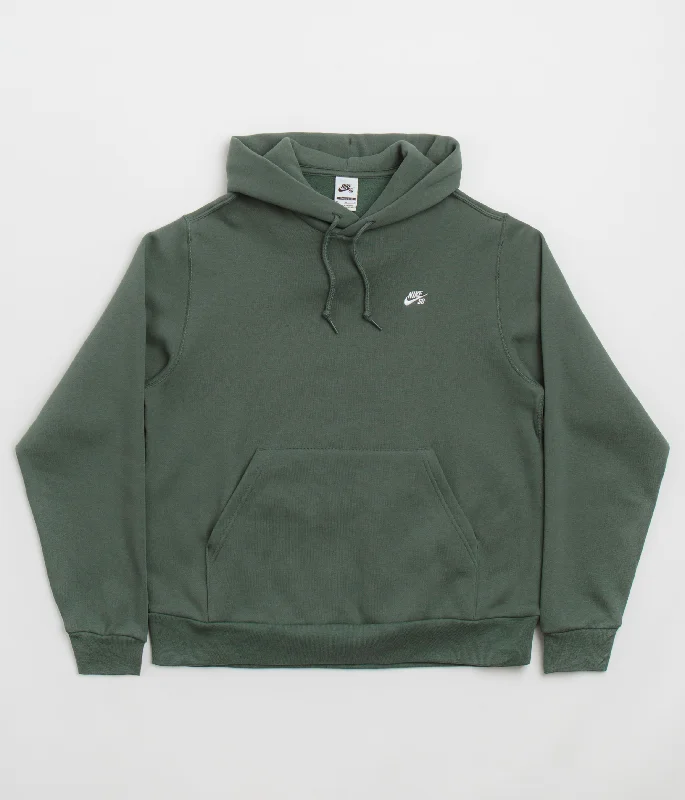 Nike SB Essential Small Logo Hoodie - Vintage Green / White Hoodie with Raglan Sleeves Sporty Comfortable