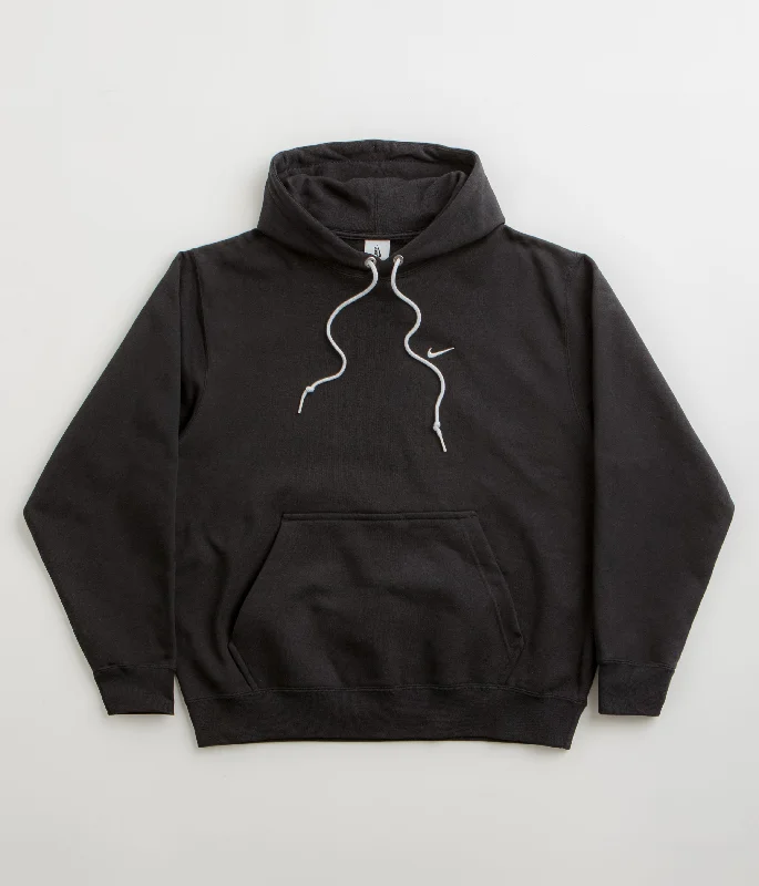 Nike Solo Swoosh Hoodie - Black / White Hoodie with Hem Detail Decorative Unique