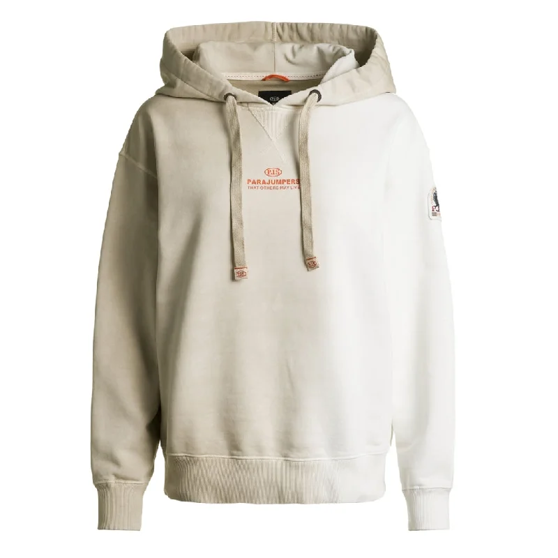 Parajumpers Cher Shaded Brand Logo Faded Beige Hoodie Hoodie with Ribbed Neckline Snug Warm