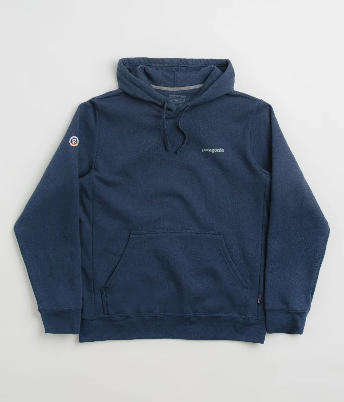 Patagonia Fitz Roy Icon Uprisal Hoodie - Lagom Blue Hoodie with Cuffed Sleeves Snug Secure