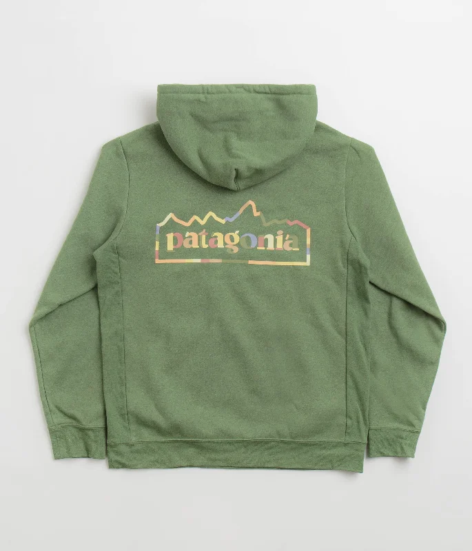 Patagonia Unity Fitz Uprisal Hoodie - Terrain Green Hoodie with Front Slit Layering Stylish