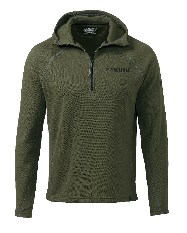 Peloton 200 Zip-T Hoodie | Olive Hoodie with Mesh Breathable Sporty