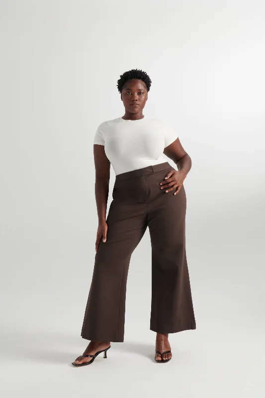 Ponte Dalita Pants - Espresso Comfy Zip-Up Pants