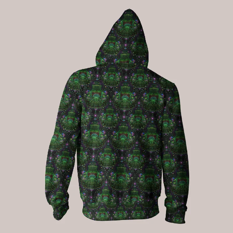 Psychedelic Hoodie (UV/RGB, Eco-Friendly, Unisex, Zip-Up) | AMPHLIFIED Hoodie with Patch Decorative Personalized