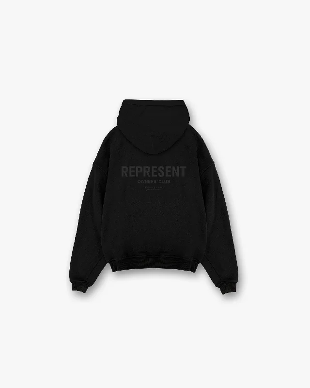 Represent Owners Club Hoodie - Black Matte Hoodie with Slit Hem Functional Movement