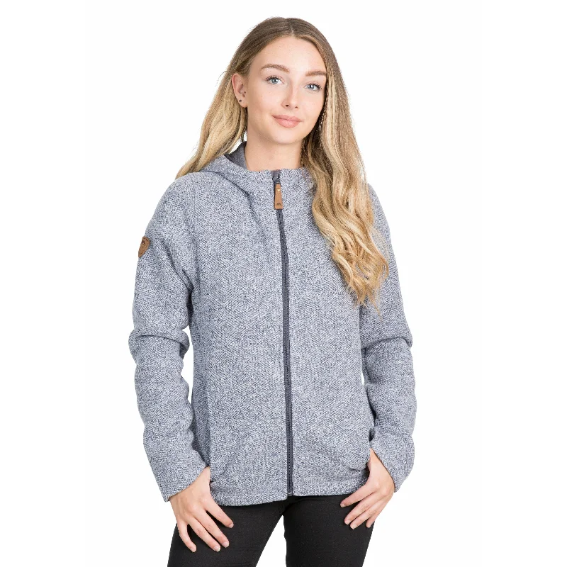 Reserve Women's Fleece Hoodie - Denim Blue Hoodie with Cuffed Sleeves Snug Secure