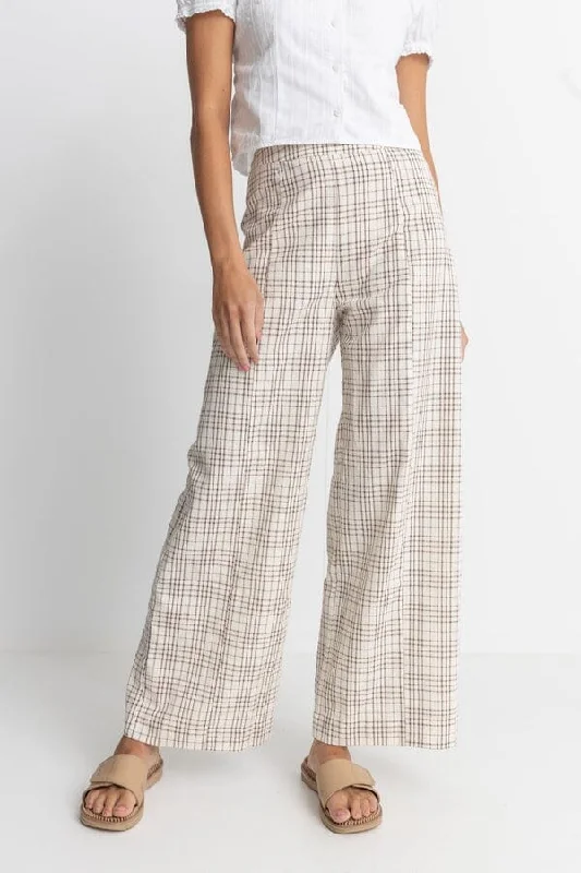 Rhythm Rumi Check Wide Leg Pants Classic Flared Pants