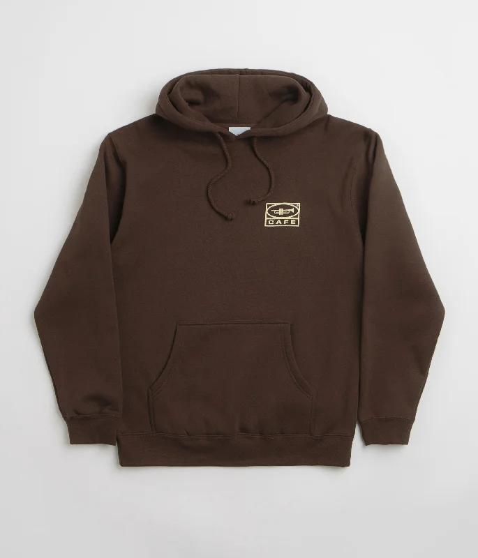 Skateboard Cafe 45 Hoodie - Coffee Hoodie with Zipper Placket Modern Functional