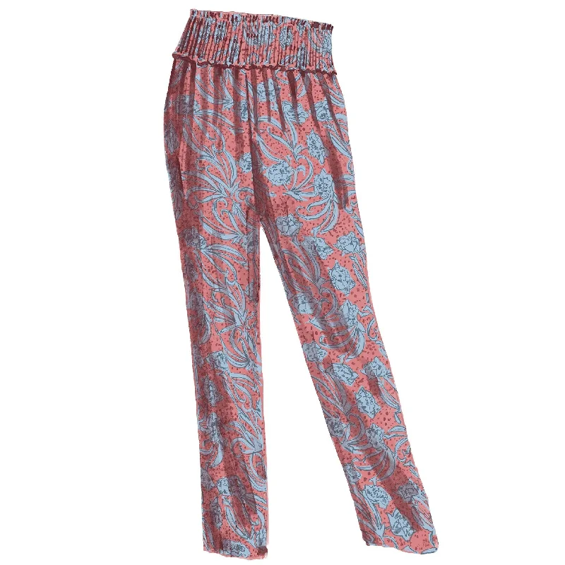 Smocked Waist Pants High-Waist Jogger Pants