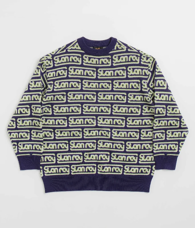 Stan Ray Knitted Sweatshirt - Moto Repeat Hoodie with Print Artistic Unique