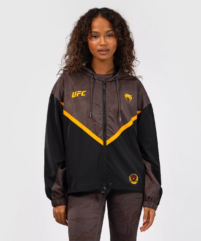 UFC Fusion by Venum Fight Week Women’s Zip Hoodie - Earthen Brown Hoodie with Mesh Breathable Sporty