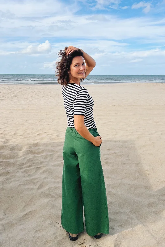 Wide Pants Marta - Forest Green Trendy Velvet Pants