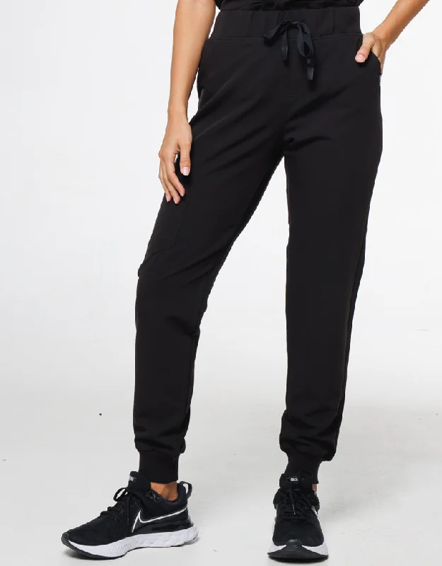 Signature Jogger Pants -  Black Fashionable Button-Up Pants