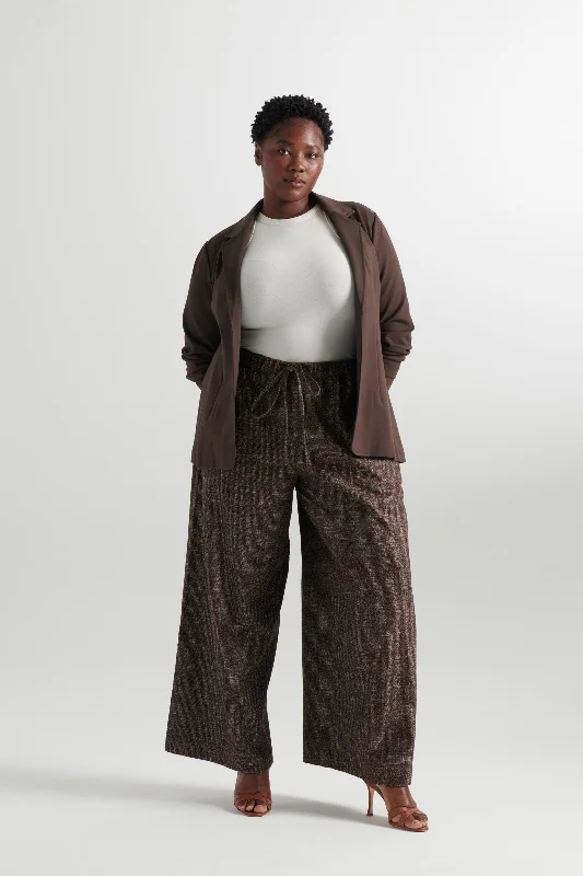 Wool Andy Pants - Coffee Elegant Dress Pants