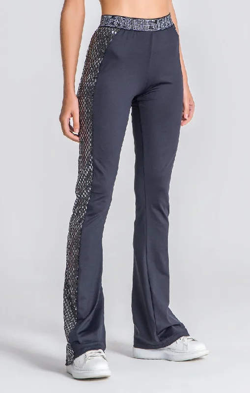 Black Mirror Blood Flared Pants High-Waist Trousers