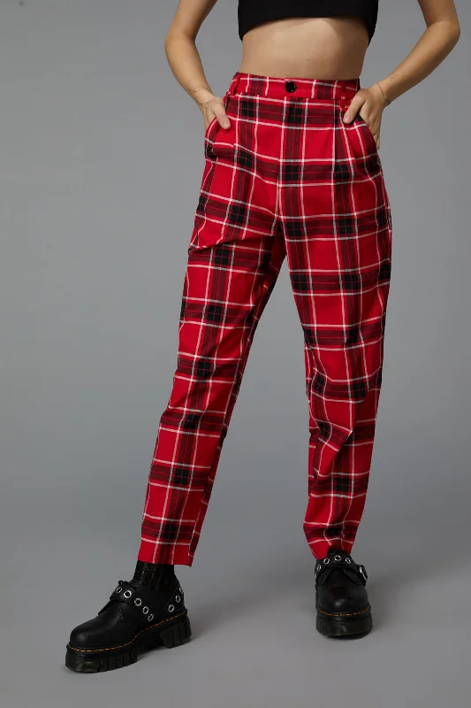 Demonic Tartan Pant Soft Stretch Trousers