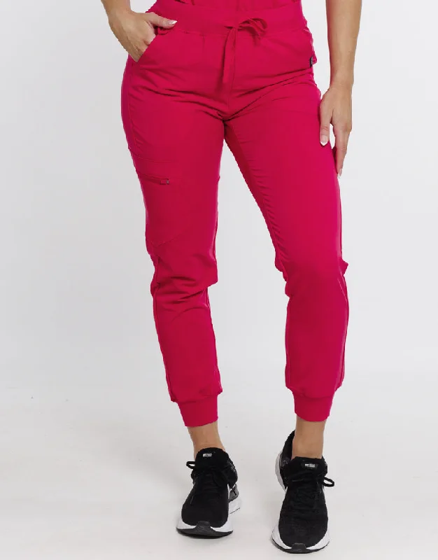 Essential Jogger Scrub Pants - Magenta Pink Fashionable Jogger Pants