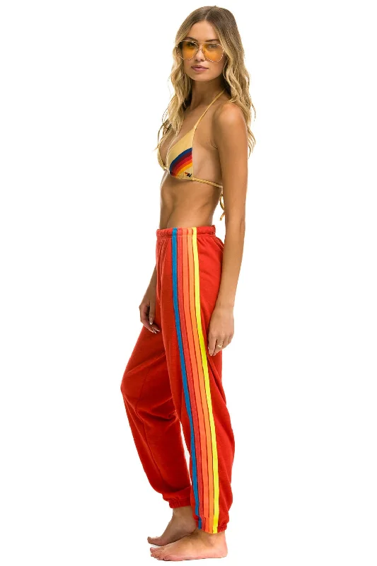 Pants 5 Stripe Sweat Wsprs5 Red-Neon-Rainbow Modern Stretch Trousers